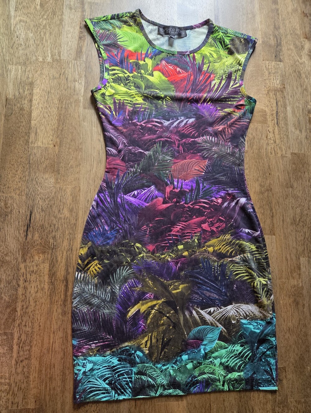 Topshop Vibrant Tropical Print Bodycon Mini Dress